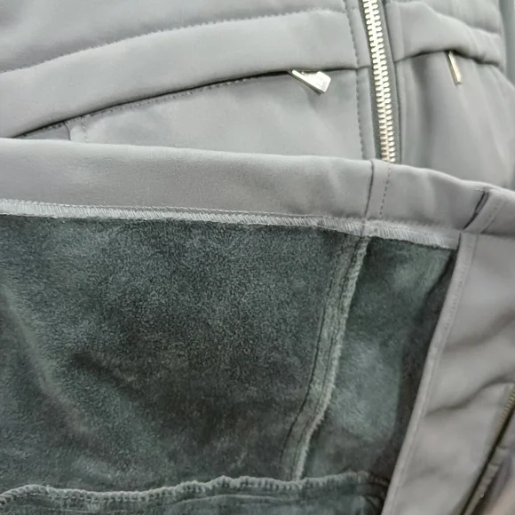 MICHAEL KORS SILVER GREY COAT PREMIUM TIE BELTED LONGLINE RAINCOAT THICK UK L - Picture 5 of 6